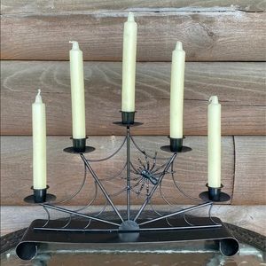 Hallmark Witch Ware Black Spiderweb Candelabra